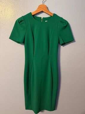 Calvin Klein Elegant Green Short-Sleeve Sheath Dress